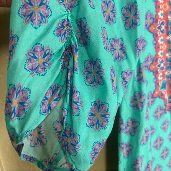 Feathers by Tolani lightweight boho colorful dress size XL flowy modal - Picture 6 of 8